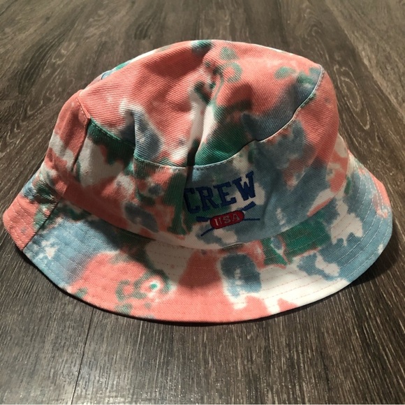 Crew USA Tie-Dye Bucket Hat - Pink Blue Green - Reversible Orange Lining - OS - Picture 4 of 4